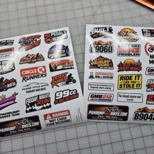 Two Pahrump Mini Bikes sticker sheets